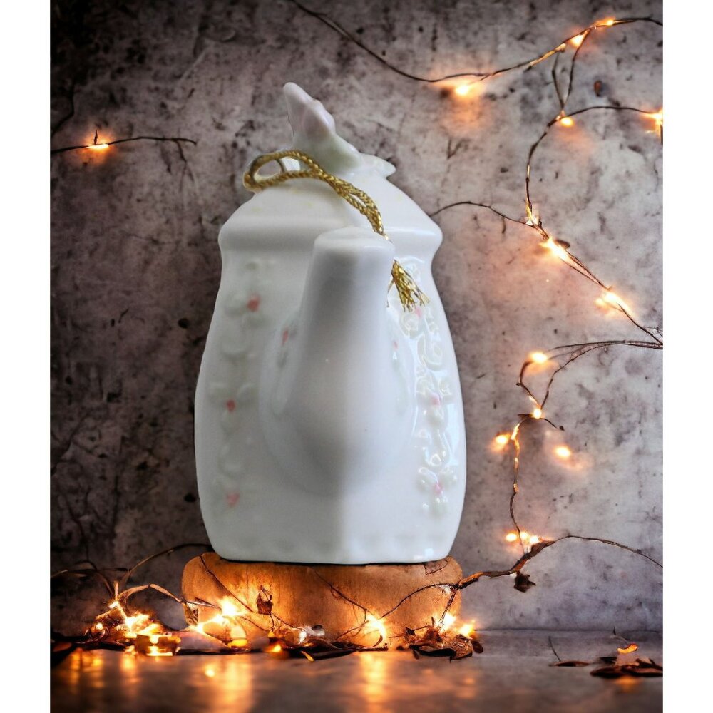 Vintage 1994 Enesco Precious  Moments Boy Wrapped In Lights Teapot Ornament - Picture 4 of 6